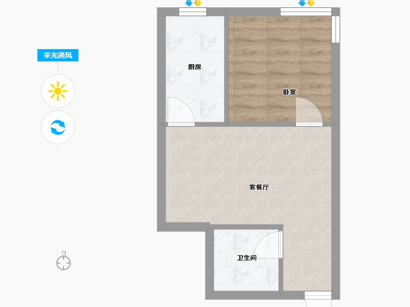 辽宁省-大连市-福佳-40.00-户型库-采光通风