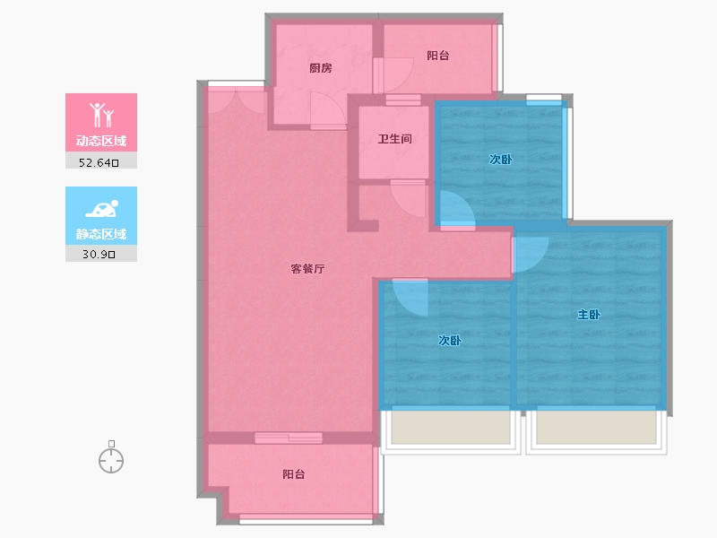 贵州省-贵阳市-谦翔樾府-80.00-户型库-动静分区