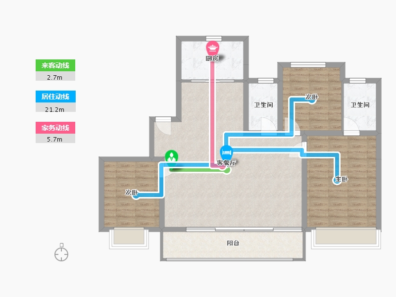 浙江省-绍兴市-春和云镜府-105.00-户型库-动静线