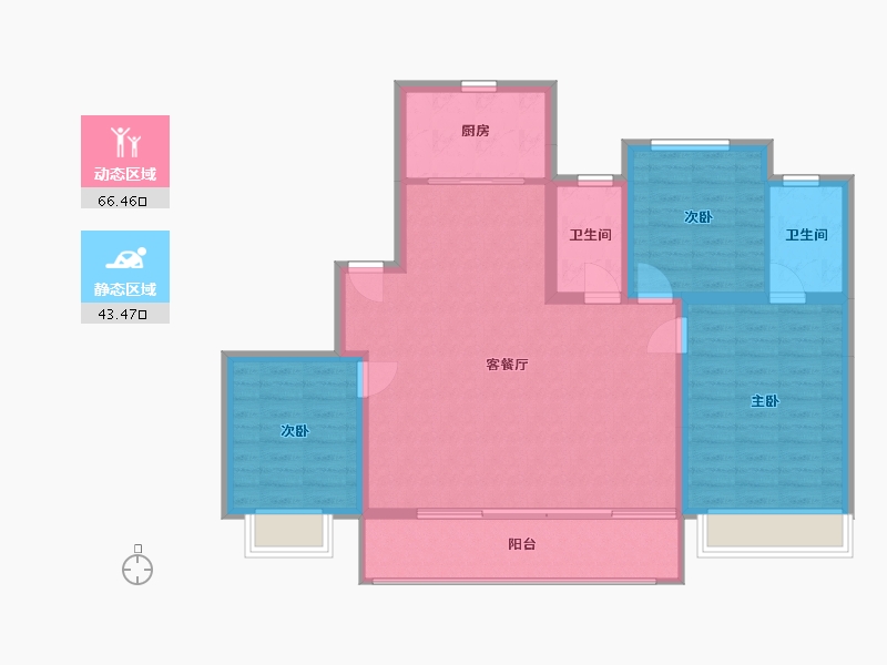 浙江省-绍兴市-春和云镜府-105.00-户型库-动静分区