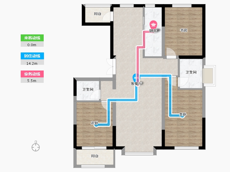 内蒙古自治区-赤峰市-福星二期-132.00-户型库-动静线