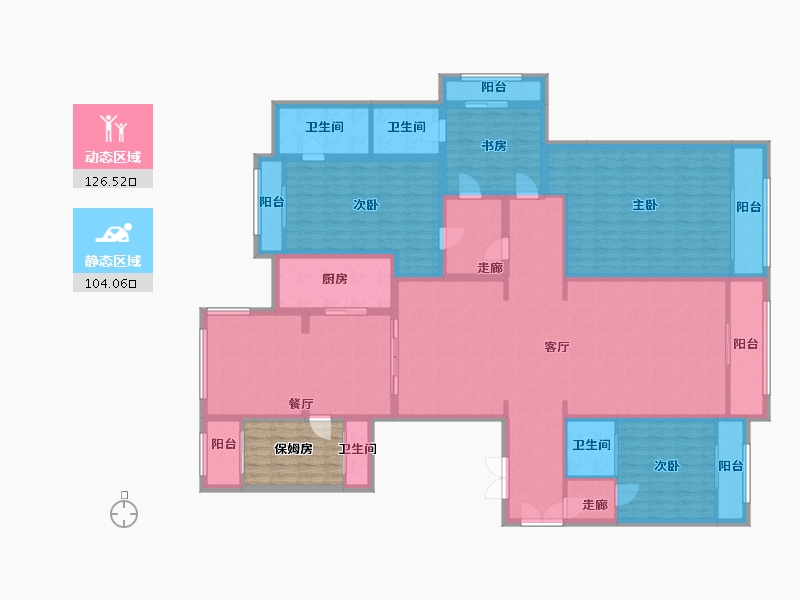 陕西省-西安市-荣禾曲池东岸-210.56-户型库-动静分区