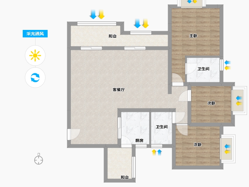 北京-北京市-悠乐汇-D座-100.00-户型库-采光通风