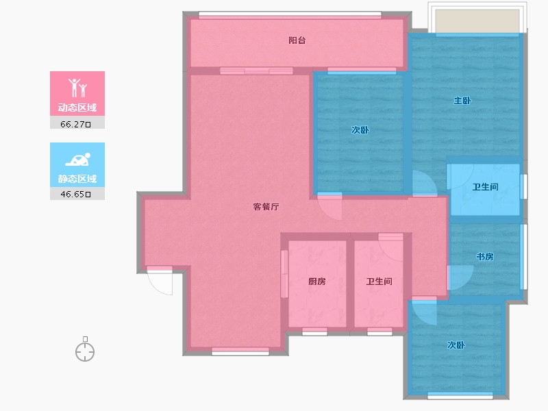 安徽省-滁州市-北京城建国誉锦城-103.00-户型库-动静分区