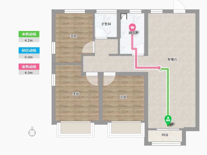 河北省-邯郸市-梦湖澜庭-75.83-户型库-动静线