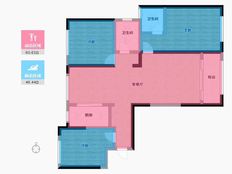 山东省-菏泽市-金河一号-109.25-户型库-动静分区