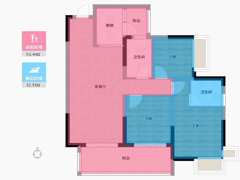 四川省-雅安市-凯悦天地-90.00-户型库-动静分区