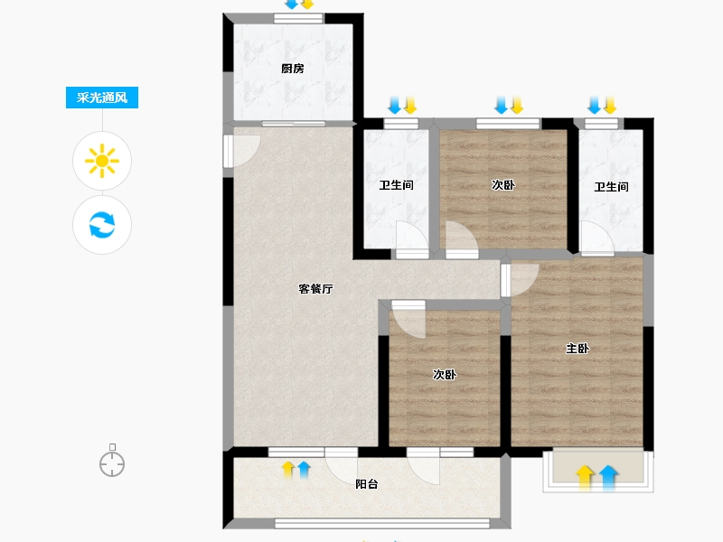 河北省-邢台市-保利云上-97.00-户型库-采光通风