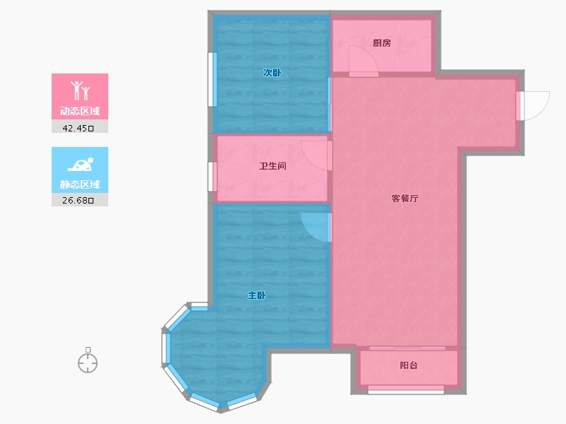 河北省-唐山市-兴盛大成A区-79.09-户型库-动静分区