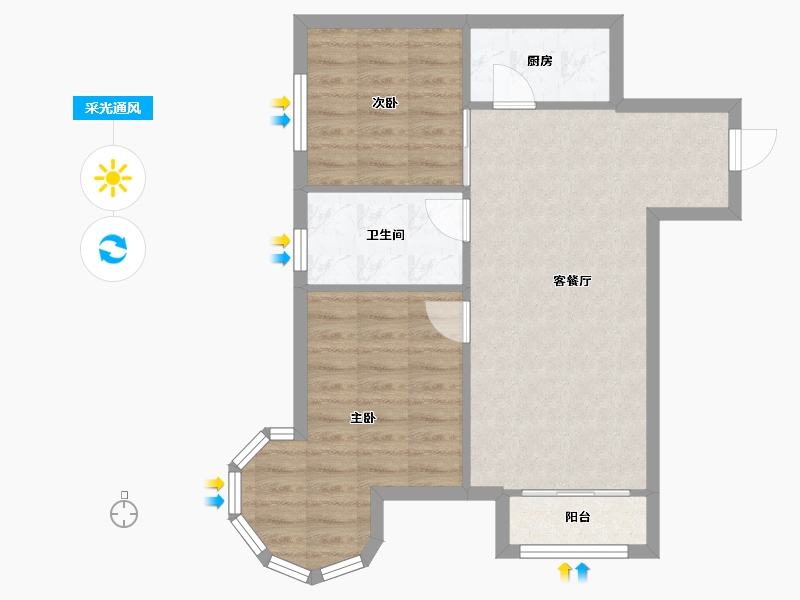 河北省-唐山市-兴盛大成A区-79.09-户型库-采光通风