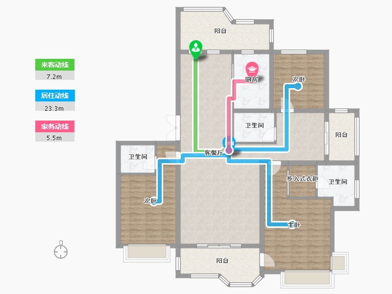 河北省-石家庄市-荣盛华府-143.00-户型库-动静线