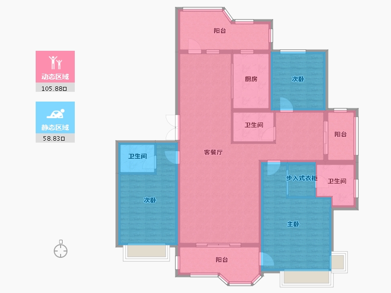 河北省-石家庄市-荣盛华府-143.00-户型库-动静分区