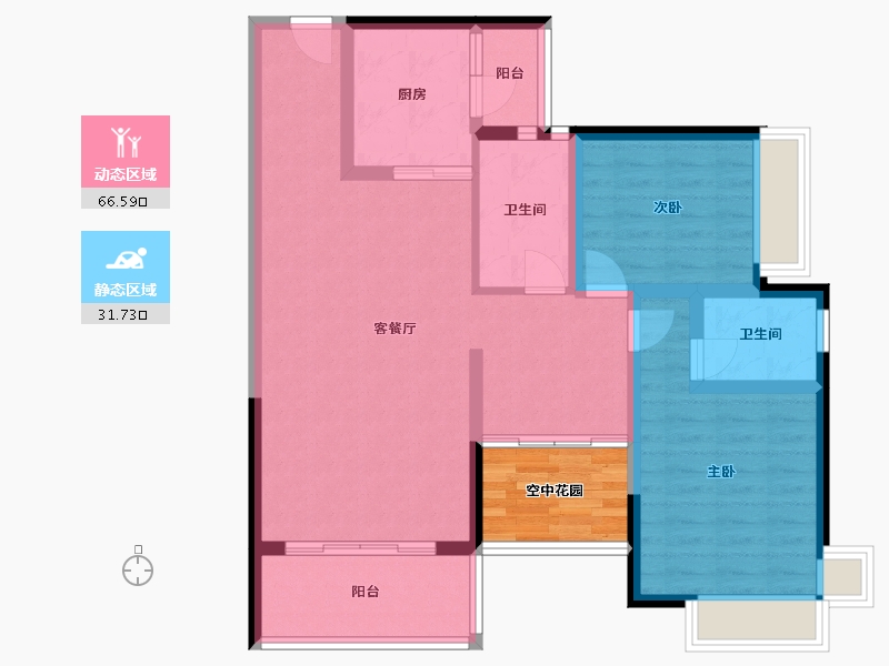 广东省-广州市-荔富湖畔-95.41-户型库-动静分区