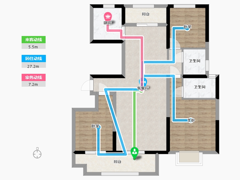 河南省-新乡市-中梁书香府-90.00-户型库-动静线