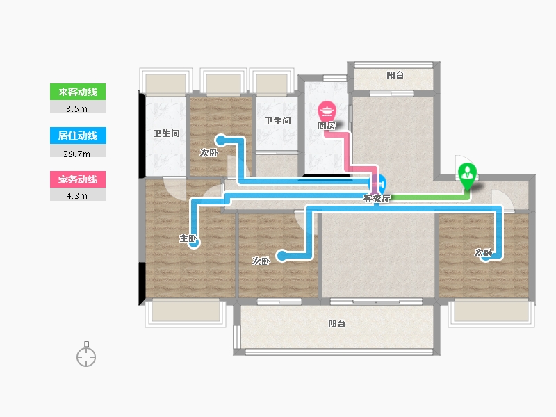 安徽省-阜阳市-碧桂园锦绣江山-110.00-户型库-动静线