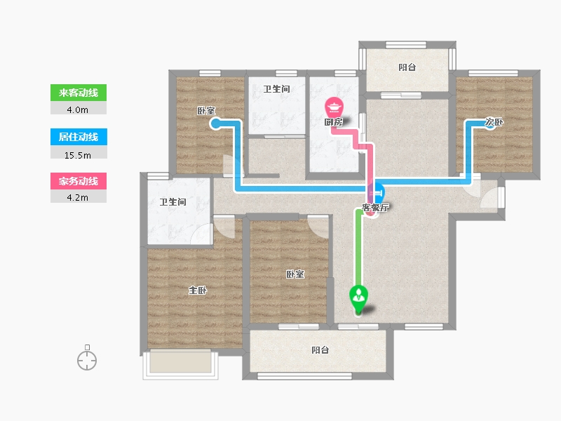 湖北省-荆州市-水岸阳光-105.00-户型库-动静线