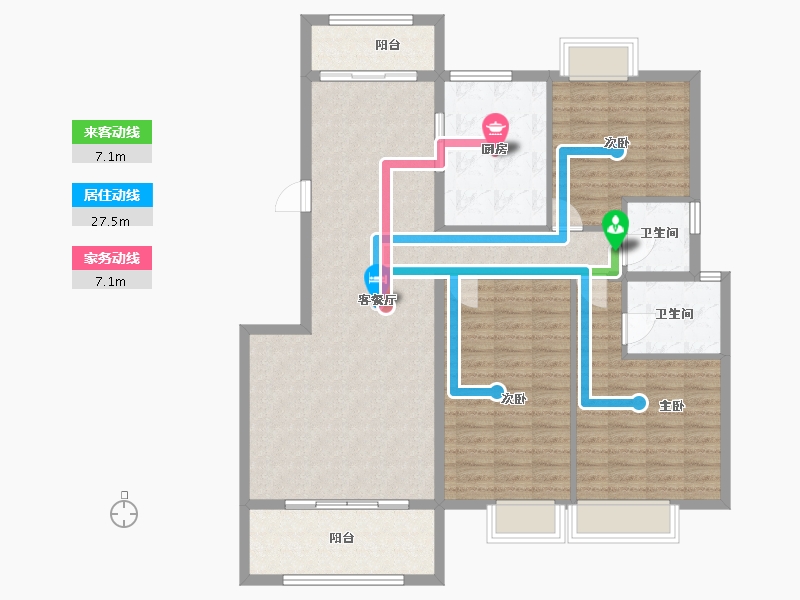 江西省-赣州市-五龙桂园-113.00-户型库-动静线