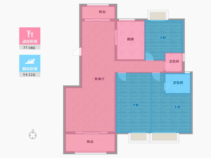 江西省-赣州市-五龙桂园-113.00-户型库-动静分区