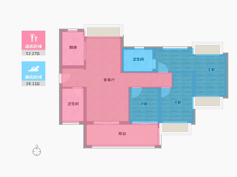 广东省-广州市-越秀星汇文玺-72.00-户型库-动静分区