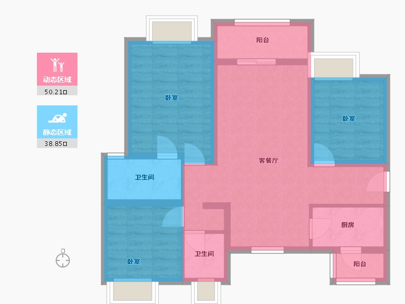 四川省-成都市-康德馨苑-85.00-户型库-动静分区