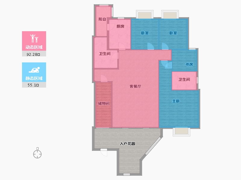 四川省-成都市-青云阁-155.76-户型库-动静分区