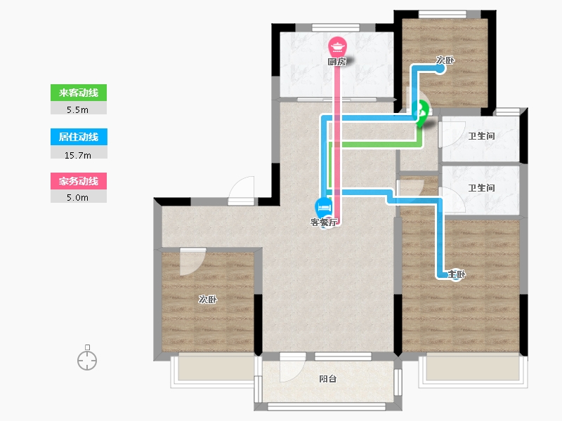 吉林省-通化市-碧桂园-96.00-户型库-动静线