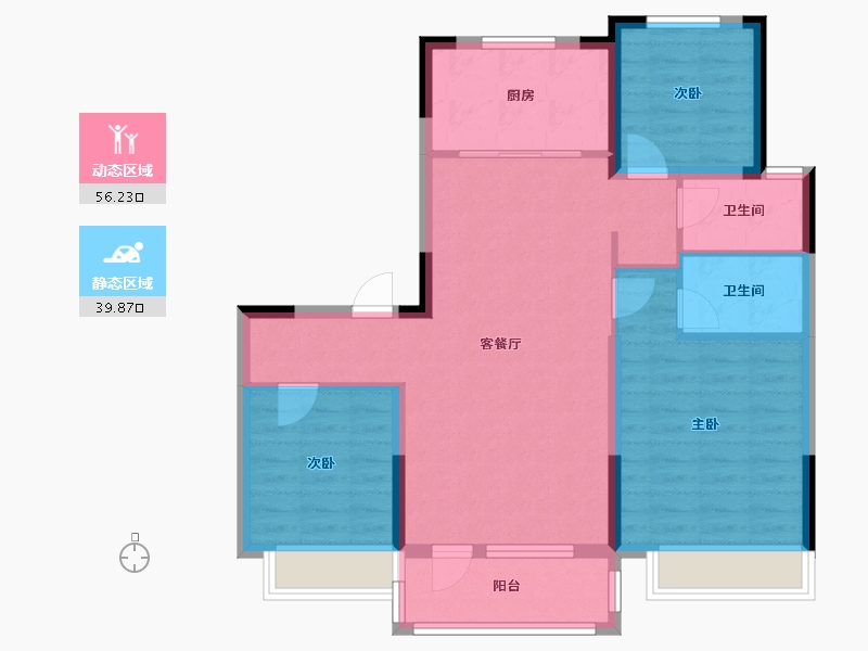 吉林省-通化市-碧桂园-96.00-户型库-动静分区