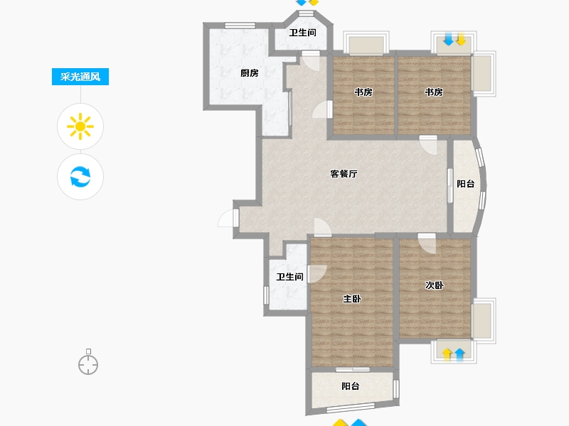 江苏省-南京市-文思苑-120.00-户型库-采光通风