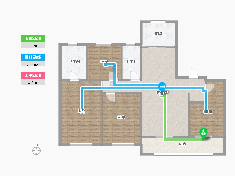 浙江省-嘉兴市-华润置地置地中心幸福里-114.00-户型库-动静线