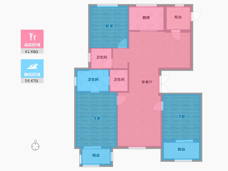 浙江省-嘉兴市-紫檀苑-107.45-户型库-动静分区