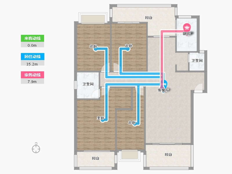 四川省-南充市-清泉小区-西区-144.00-户型库-动静线