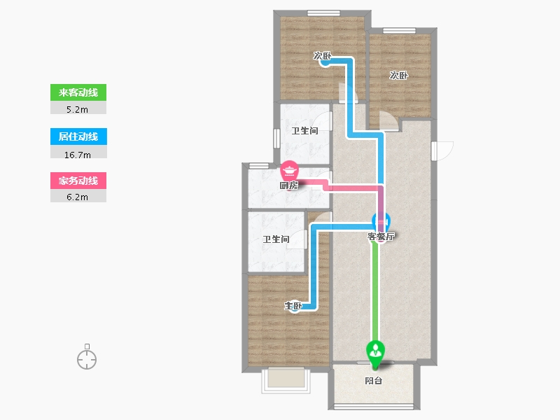 山东省-青岛市-星光岛二期玫瑰园-95.00-户型库-动静线