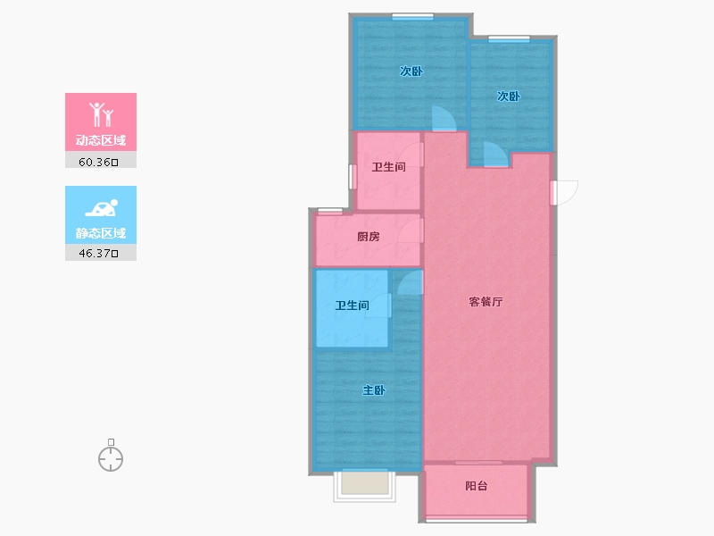 山东省-青岛市-星光岛二期玫瑰园-95.00-户型库-动静分区