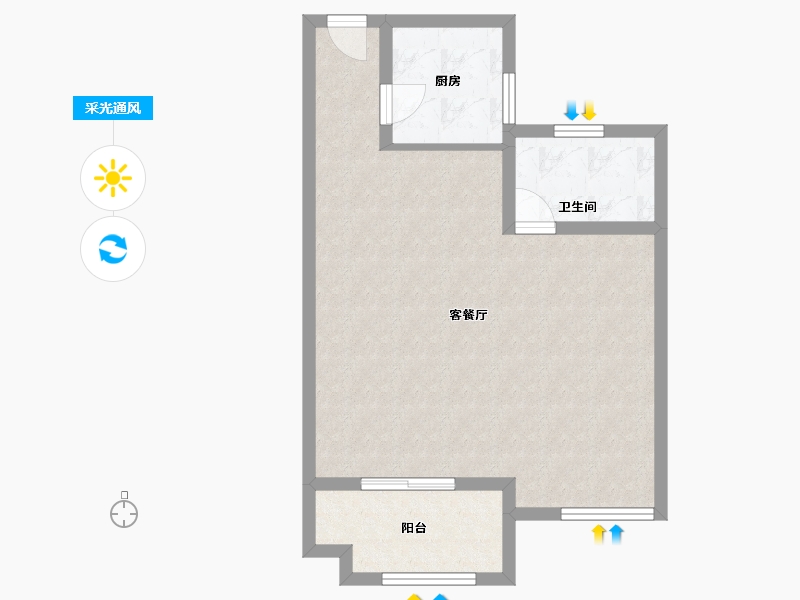 福建省-泉州市-洛江万盛凤凰城2期-60.00-户型库-采光通风