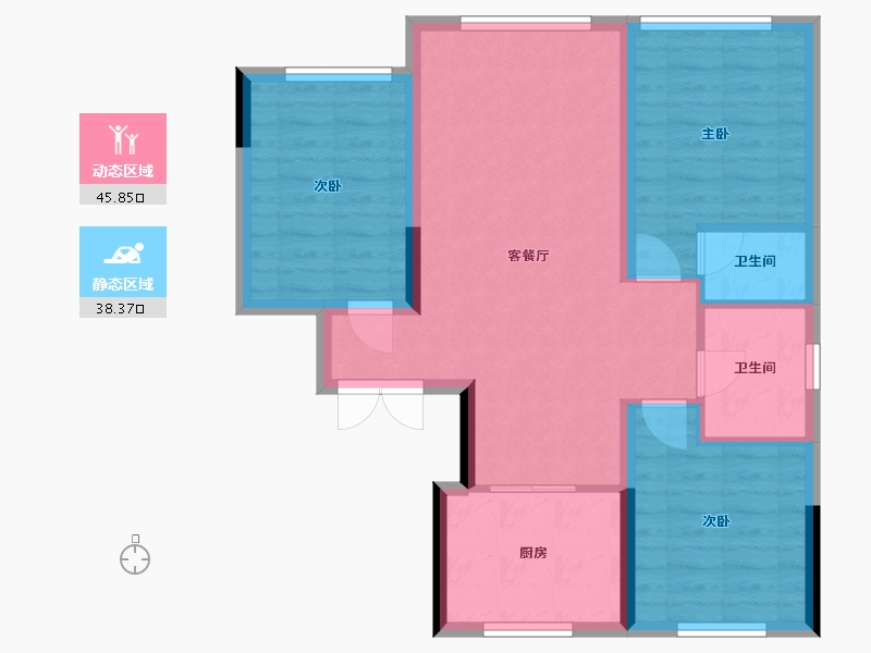 黑龙江省-牡丹江市-德远天荟-88.00-户型库-动静分区