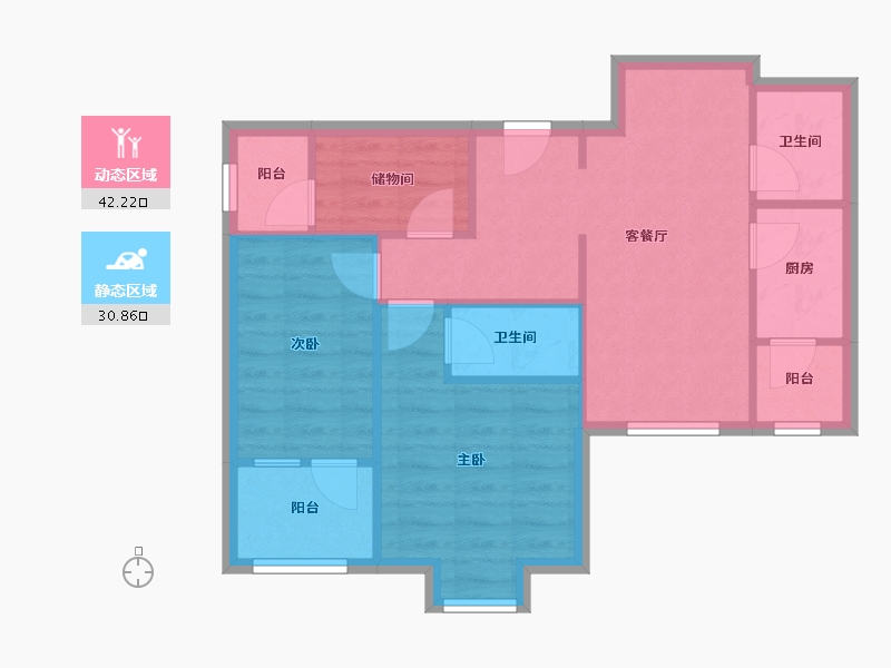 天津-天津市-泓林园-63.09-户型库-动静分区