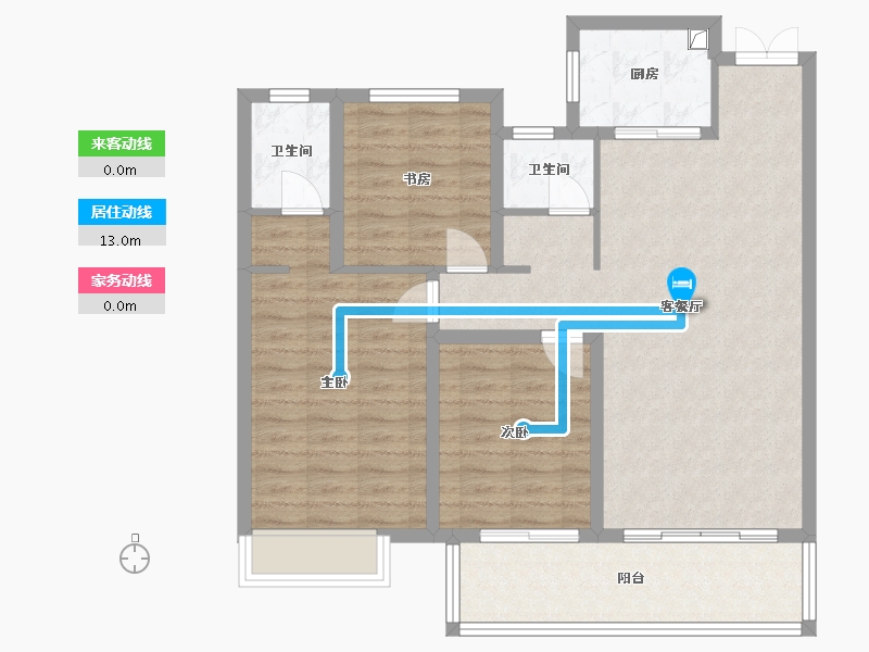 河南省-驻马店市-中蓝香溪湾-95.00-户型库-动静线