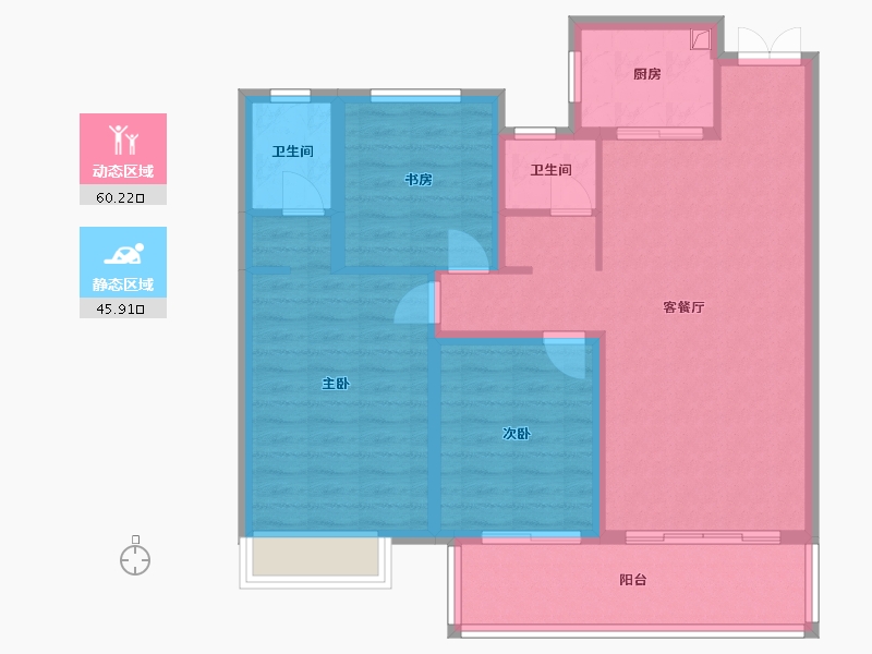 河南省-驻马店市-中蓝香溪湾-95.00-户型库-动静分区