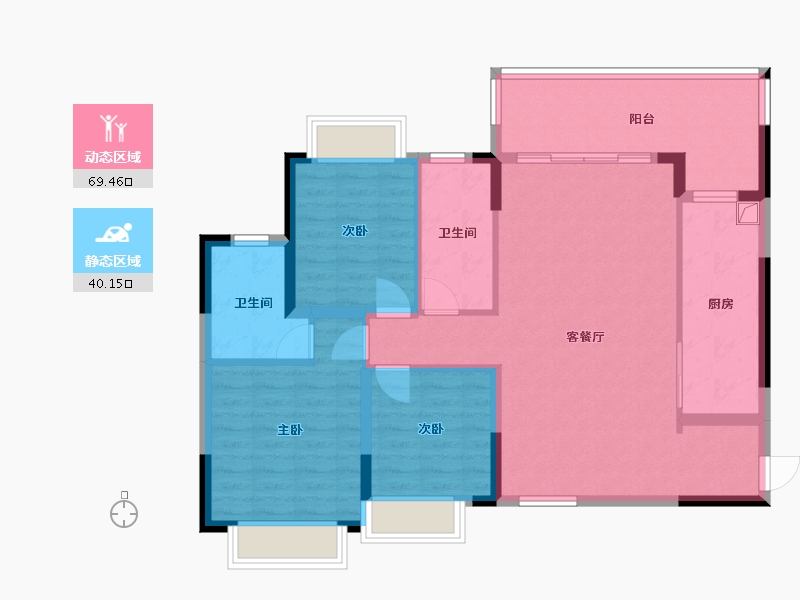 广东省-河源市-恒大滨江左岸-98.00-户型库-动静分区