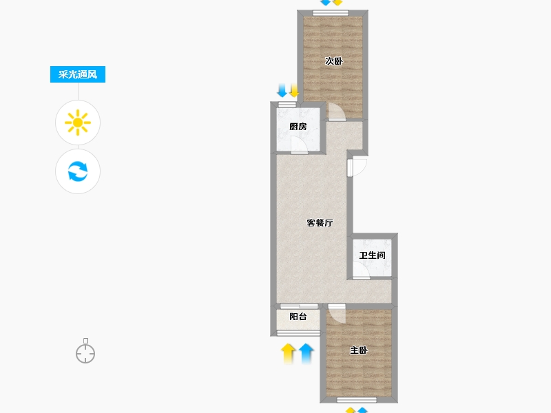 北京-北京市-城志畅悦园-66.06-户型库-采光通风