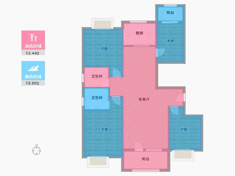 贵州省-黔东南苗族侗族自治州-府前公馆-108.00-户型库-动静分区