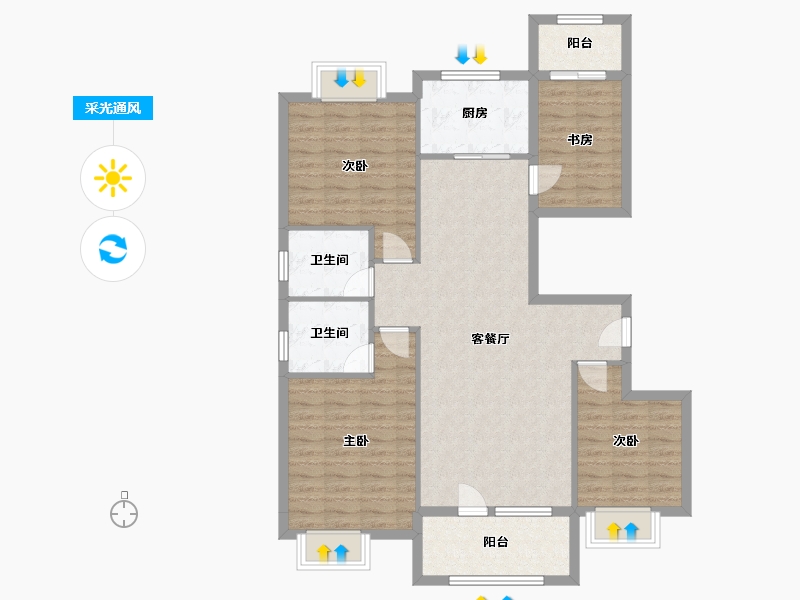 贵州省-黔东南苗族侗族自治州-府前公馆-108.00-户型库-采光通风