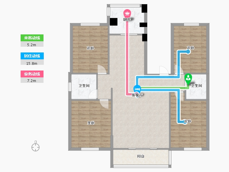 陕西省-西安市-高科花园-南区-117.30-户型库-动静线