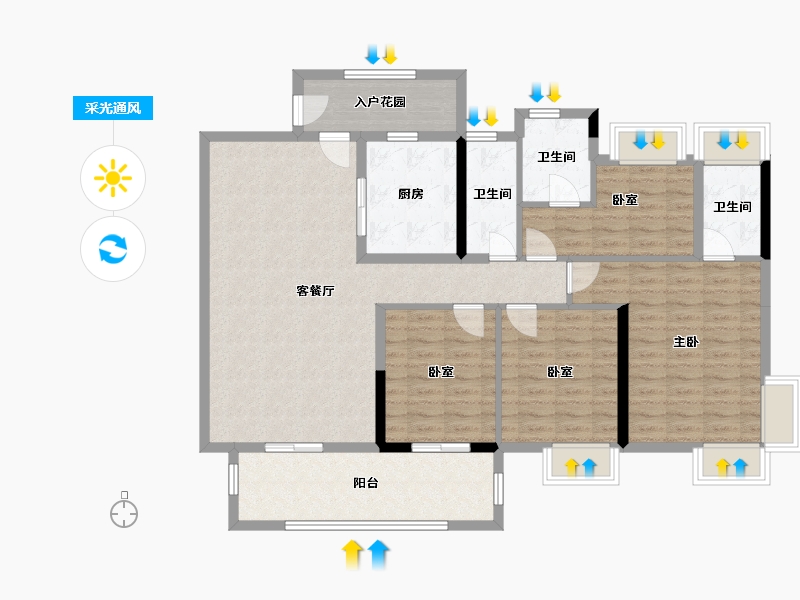 广东省-云浮市-新豪轩锦城-130.00-户型库-采光通风