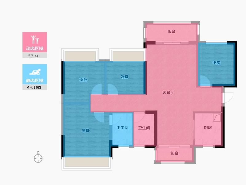 广西壮族自治区-玉林市-龙福公馆-116.00-户型库-动静分区