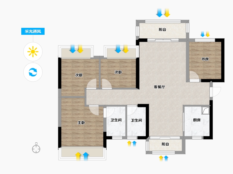 广西壮族自治区-玉林市-龙福公馆-116.00-户型库-采光通风