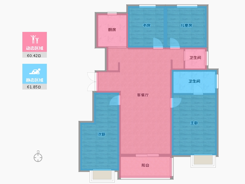 陕西省-宝鸡市-育才天悦府2期-136.00-户型库-动静分区