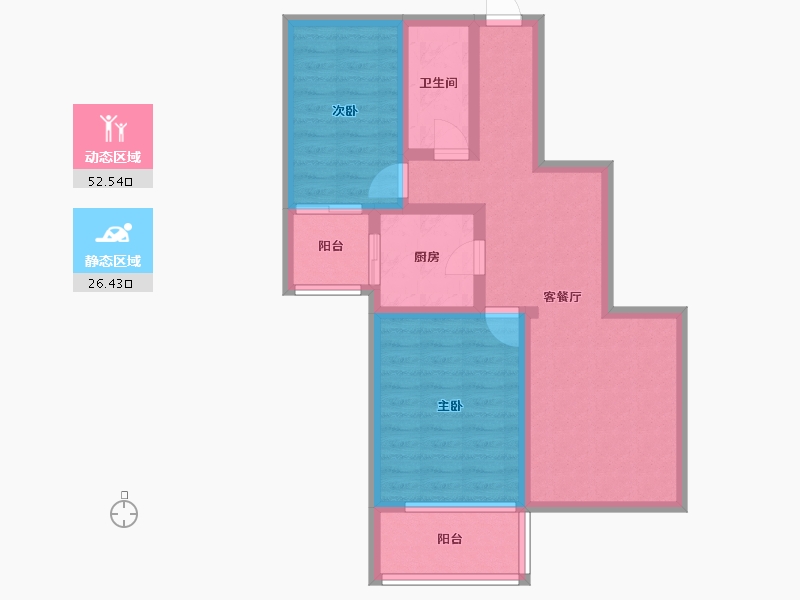 北京-北京市-望陶园-95.40-户型库-动静分区