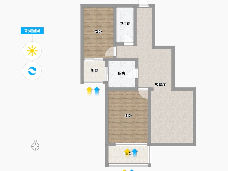 北京-北京市-望陶园-95.40-户型库-采光通风