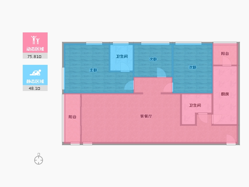 山东省-济南市-新路阳光100小区-F区-118.22-户型库-动静分区